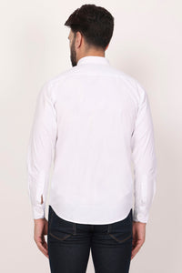 New White Down Button Casual Shirt I 100% Cotton Twill