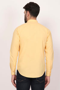 New Yellow Down Button Casual Shirt I 100% Cotton Twill