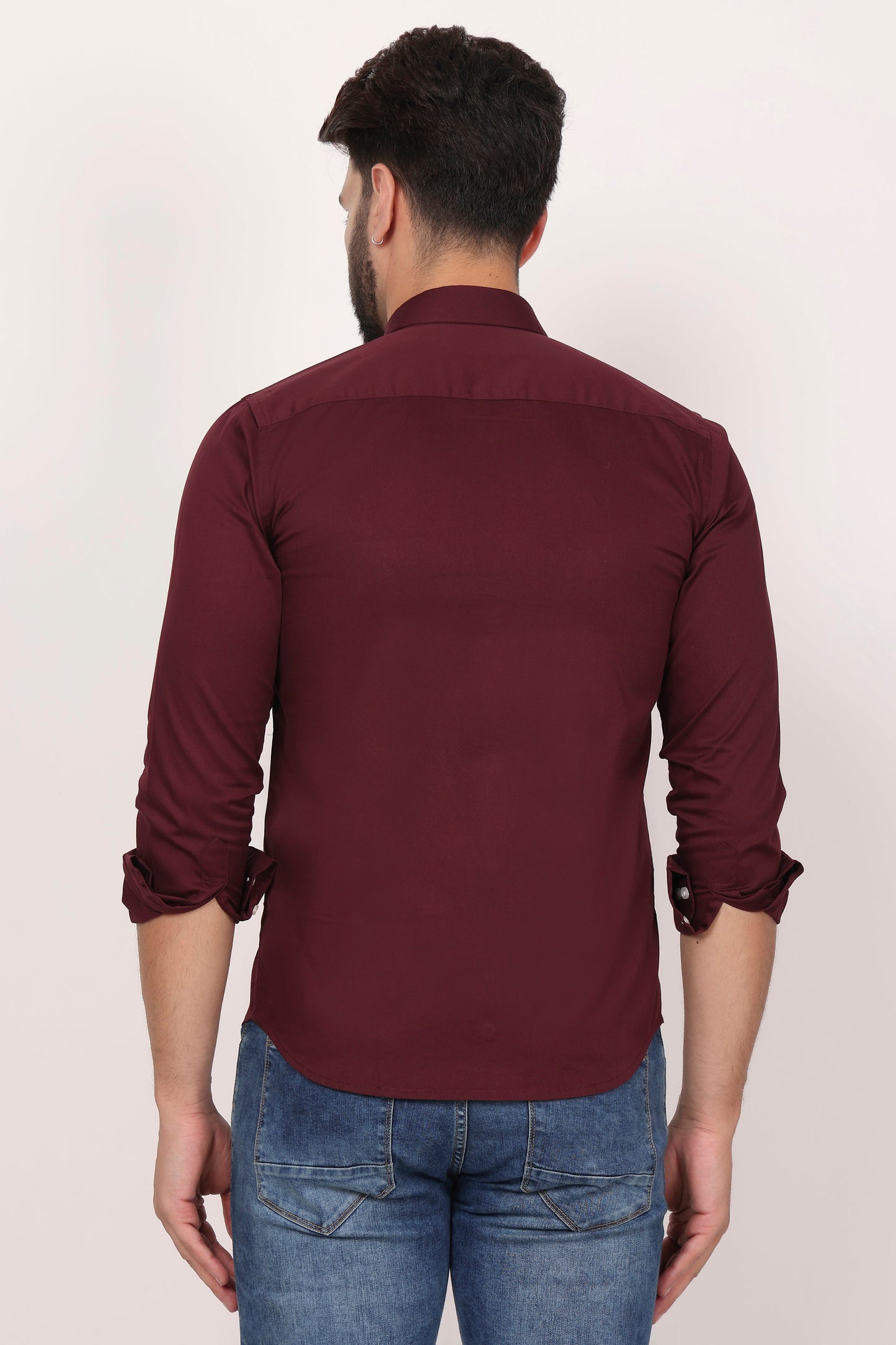 New Maroon Down Button Casual Shirt I 100% Cotton Twill