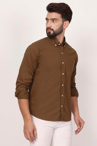 New Mehandi Down Button Casual Shirt I 100% Cotton Twill