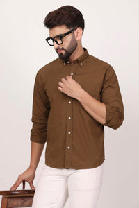 New Mehandi Down Button Casual Shirt I 100% Cotton Twill