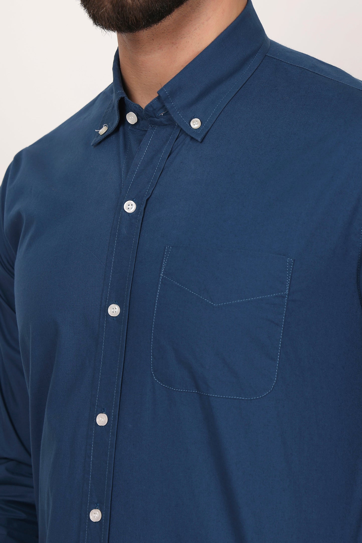 New Royal Blue Down Button Casual Shirt I 100% Cotton Twill