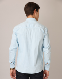 Frankshirt Light Blue Solid Tailored Fit Cotton Casual Shirt for Man