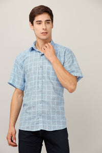 Darnandstitch® Printed Striped Short-Sleeve Shirt