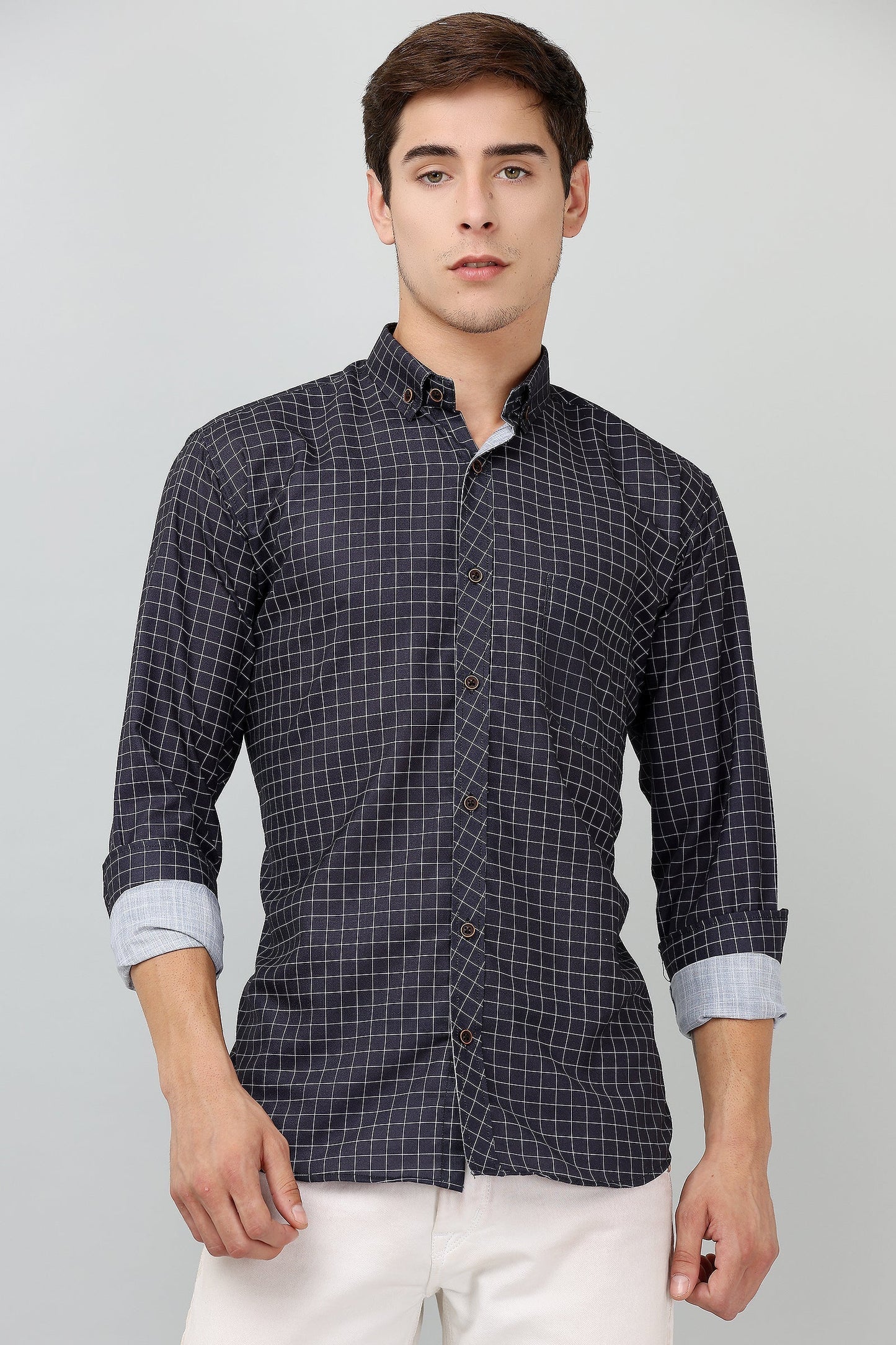 Darnandstitch® Printed Black Checkered Shirt