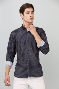 Darnandstitch® Printed Black Checkered Shirt