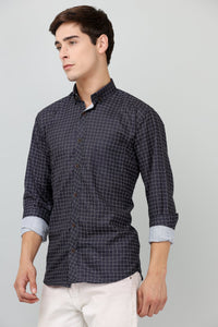 Darnandstitch® Printed Black Checkered Shirt