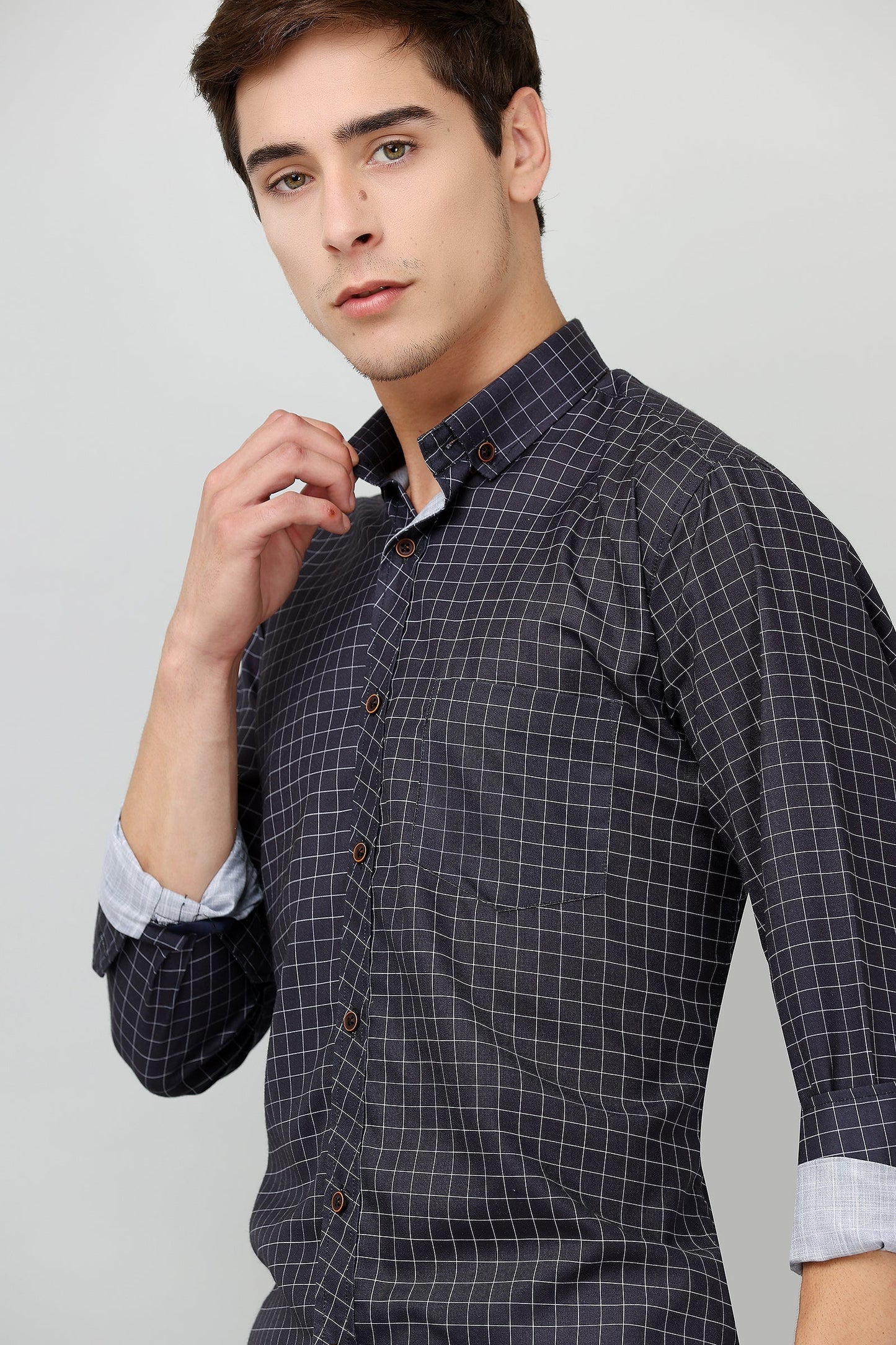 Darnandstitch® Printed Black Checkered Shirt