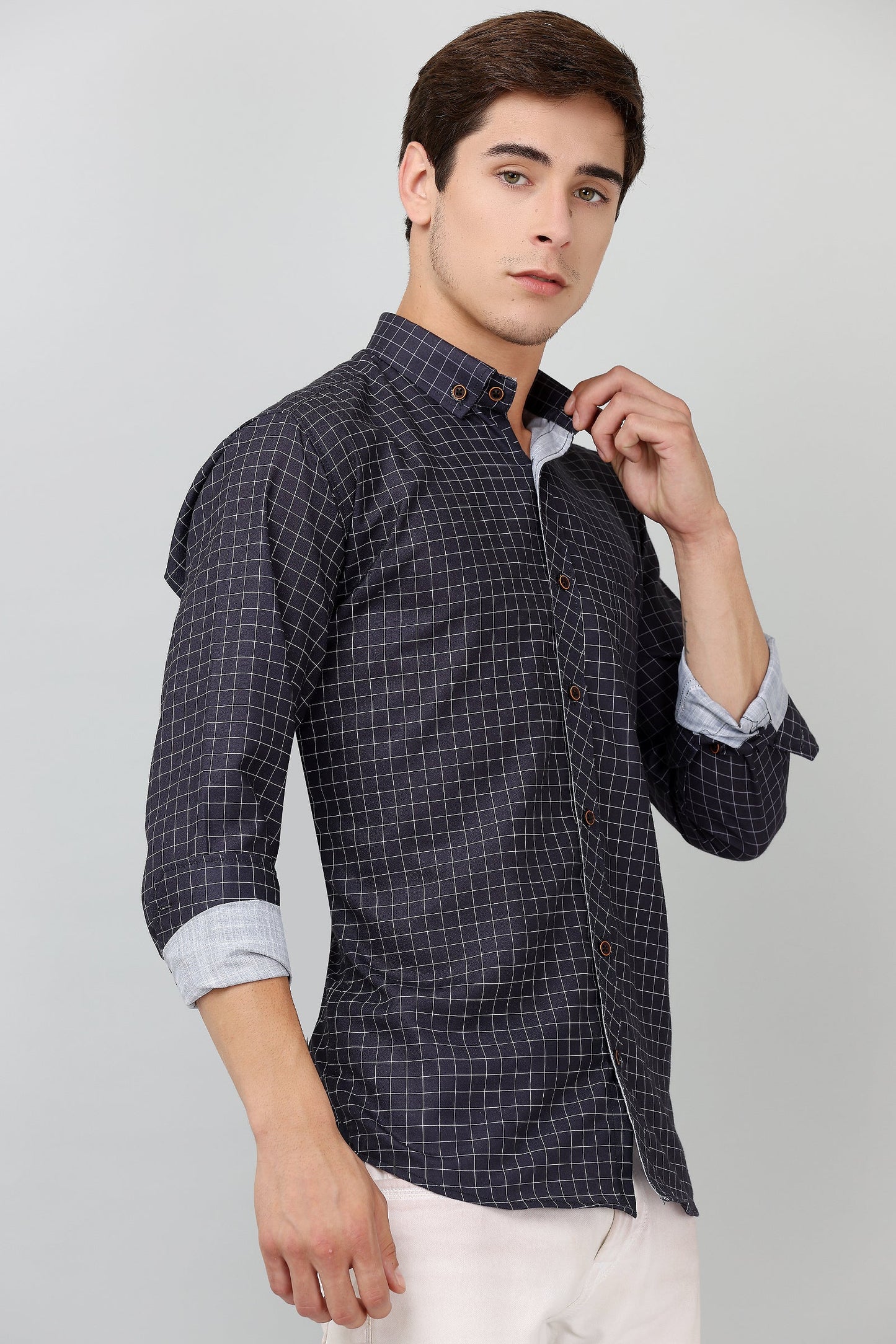 Darnandstitch® Printed Black Checkered Shirt