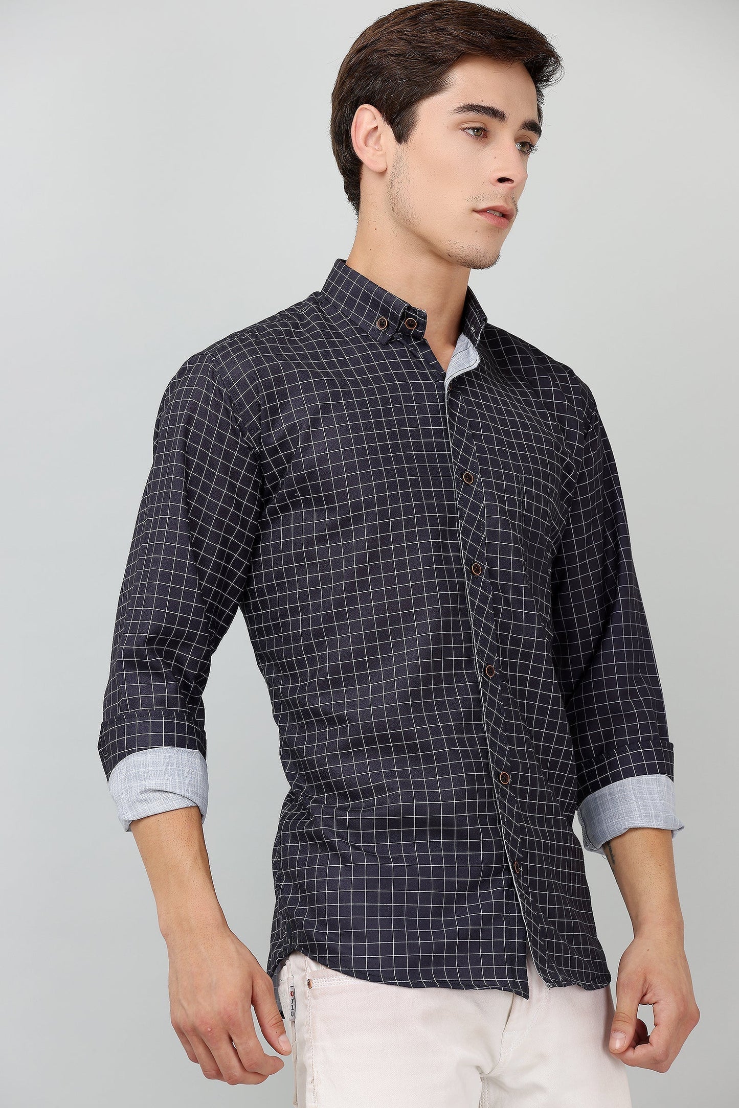 Darnandstitch® Printed Black Checkered Shirt