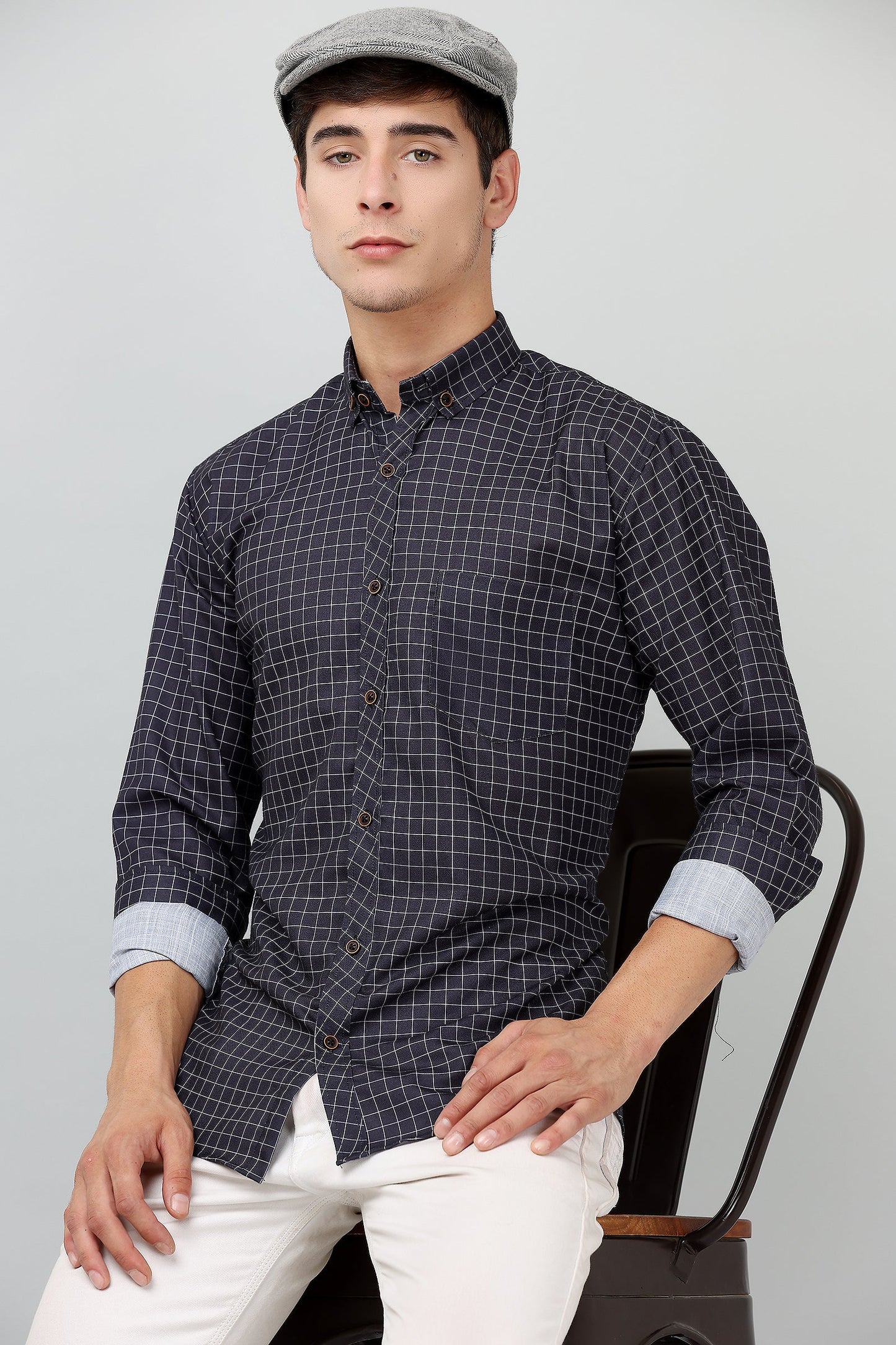 Darnandstitch® Printed Black Checkered Shirt