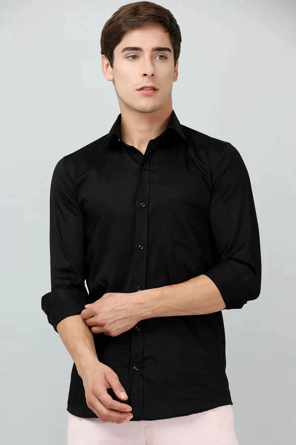 Darnandstitch Contrast Casual Black 100% cotton shirt