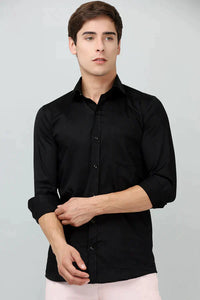 Darnandstitch Contrast Casual Black 100% cotton shirt