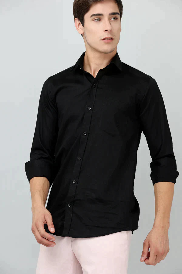 Darnandstitch Contrast Casual Black 100% cotton shirt